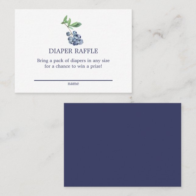 Blueberry Diaper Raffle Enclosure Card Shower (Front/Back)