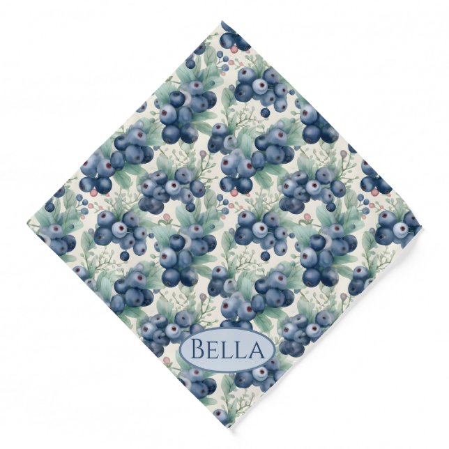 Blueberry Dog Bandana (Front)