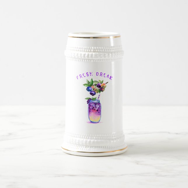 Blueberry Drink Beer Stein Custom Text (Center)