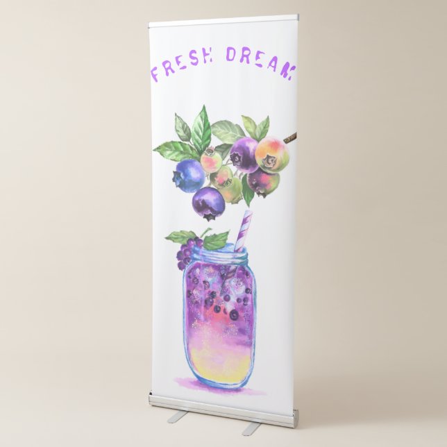Blueberry Drink Party Banner - Custom Text (3/4)