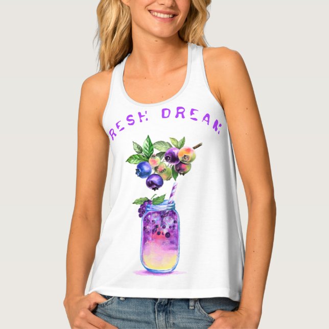 Blueberry Drink Tank Top - Custom Text (Front)