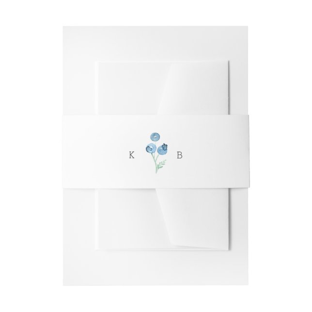 Blueberry Duo Watercolor | Fruity Wedding Invitation Belly Band (Front Example)