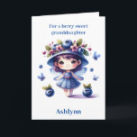 Blueberry Fairy Berry Birthday Granddaughter Card<br><div class="desc">Celebrate a berry special birthday with our personalized Blueberry Fairy granddaughter Birthday Card! This enchanting card is perfect for any girl who loves a touch of magic. Personalize the front with her name and add a heartfelt message inside. Make her birthday extra sweet with this berry sweet card!</div>