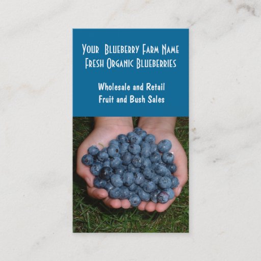 Customizable Blueberry Farm or Sales Business Cards