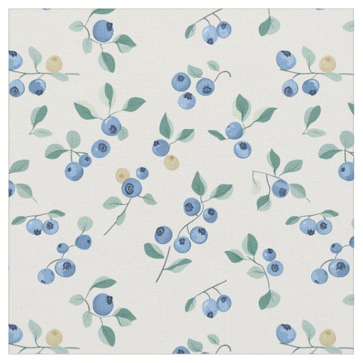 Blueberry Fields Fruity Pattern Fabric