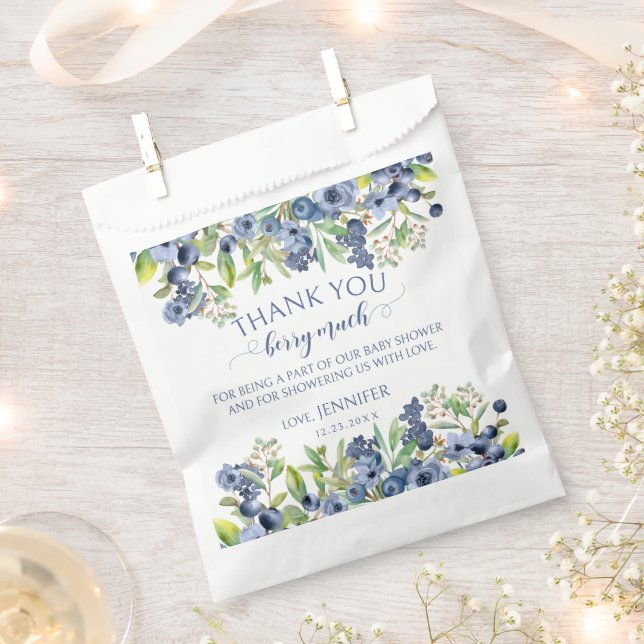 Blueberry floral baby boy shower candy favor bags (Clipped)