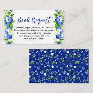 Blueberry Floral Baby Shower Book Request Enclosure Card