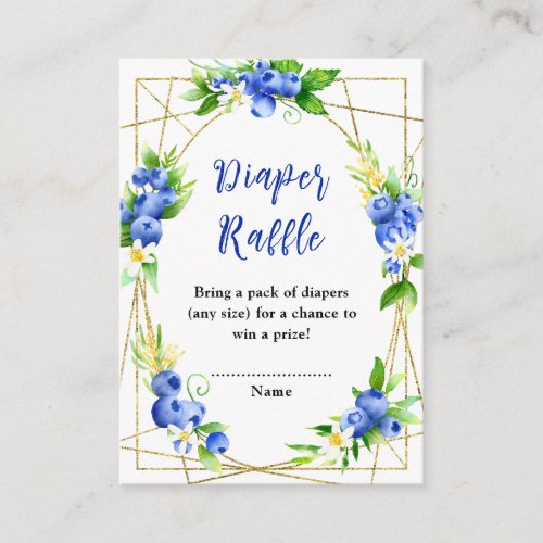 Blueberry Floral Baby Shower Diaper Raffle