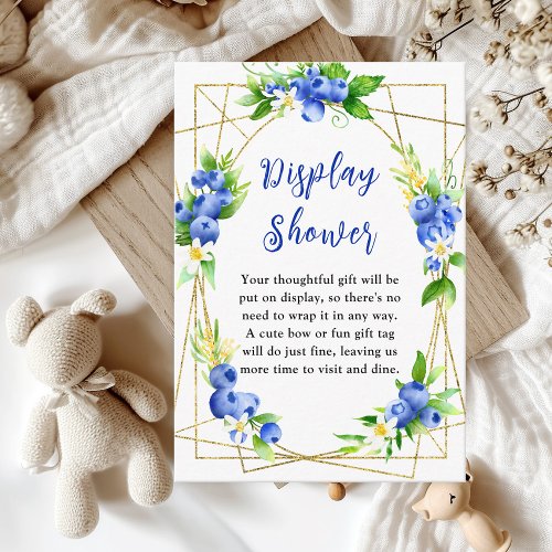 Blueberry Floral Baby Shower Display Shower Enclosure Card