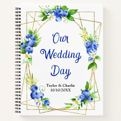 Blueberry Floral Wedding Planner Notebook