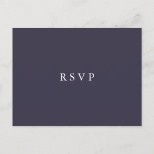 Blueberry Floral Wedding RSVP MEAL CHOICE Invitation Postcard