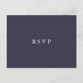 Blueberry | Floral Wedding RSVP MEAL CHOICE Invitation Postcard