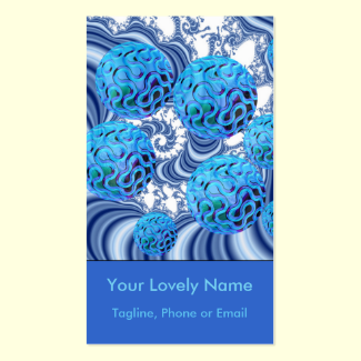 Blueberry Flutes, Abstract Periwinkle Blue Spiral Double-Sided Standard Business Cards (Pack Of 100)