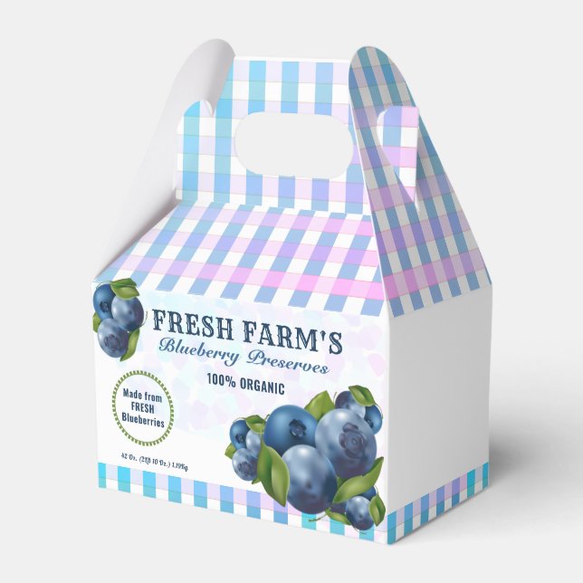 Blueberry Fruit Canning Favor Boxes (Front Side)