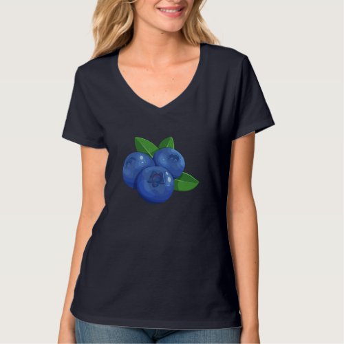 Blueberry Fruit Funny Berry Lover Eater Graphic T_Shirt