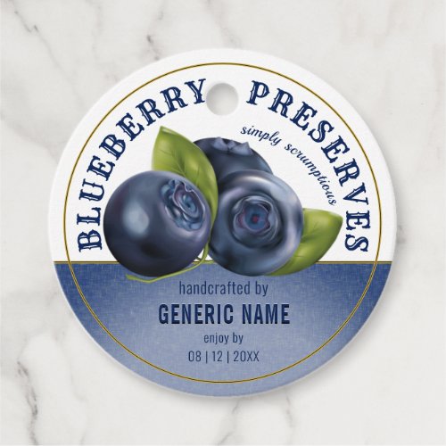 Blueberry Fruit  Jam Jar Canning Favor Tags