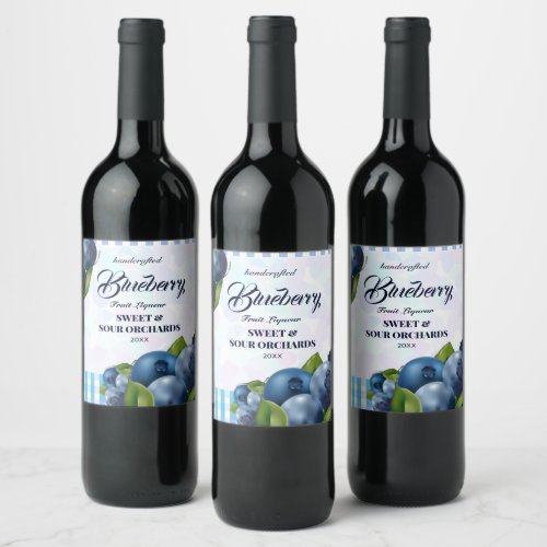 Blueberry Fruit Wine Label