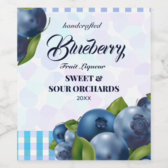 Blueberry Fruit Wine Label (Single Label)