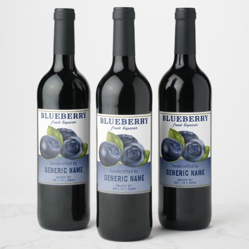 Blueberry Fruit Wine Label