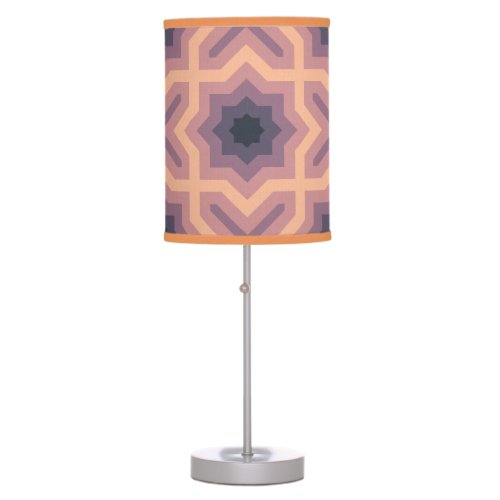 Blueberry Fuzzy Peach Stars Pattern Table Lamp
