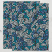 Blueberry garden, blue and gray (Front/Back)