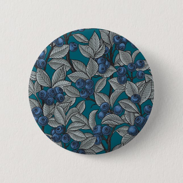Blueberry garden, blue and gray button (Front)