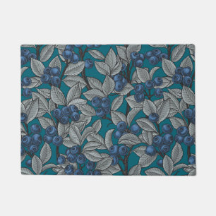 Blueberry garden, blue and gray doormat