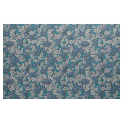 Blueberry garden, blue and gray fabric