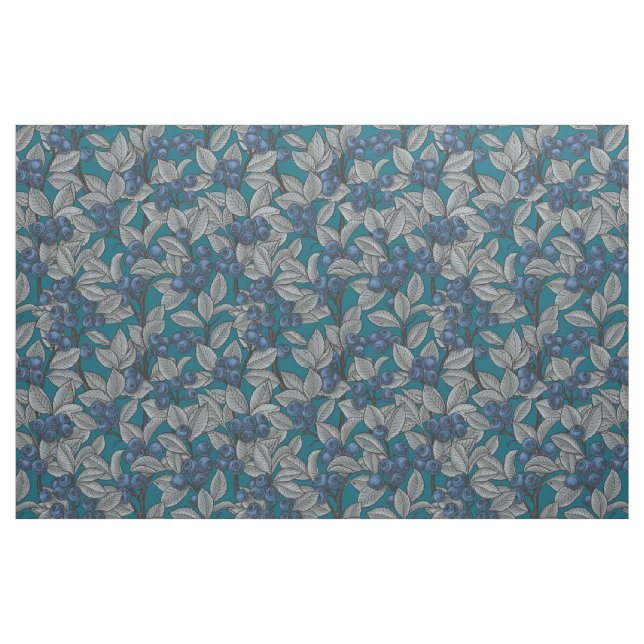 Blueberry garden, blue and gray fabric (Fat Quarter)