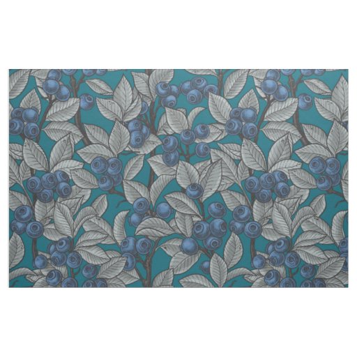 Blueberry garden, blue and gray fabric