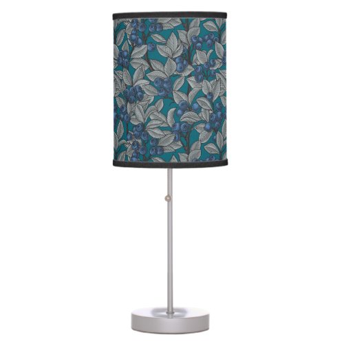 Blueberry garden blue and gray table lamp