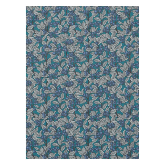 Blueberry garden, blue and gray tablecloth (Front)