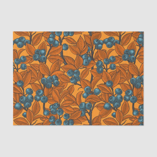 Blueberry garden, blue and orange tissue paper (Front)