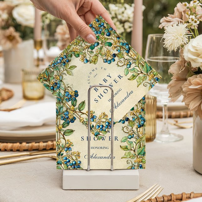 Blueberry Garden Vintage Baby Shower Napkins (Creator Uploaded)