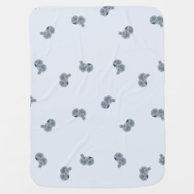 Blueberry Gender Neutral Fleece Baby Blanket (Front)