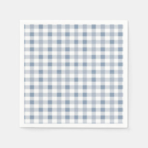 Blueberry Gingham Pattern Baby Shower  Napkins