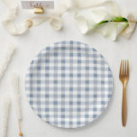Blueberry Gingham Pattern Baby Shower  Paper Plates<br><div class="desc">Gingham pattern is perfect for mixing and matching. Plates are part of a collection.</div>