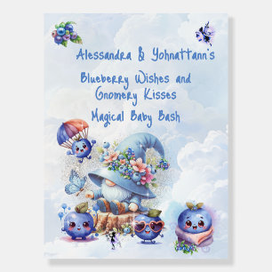 Blueberry Gnome Baby Shower Welcome Foam Boards