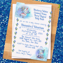 Blueberry Gnomes Baby Shower Acrylic Invitation