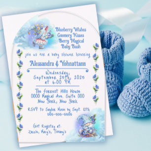 Blueberry Gnomes Baby Shower Acrylic Invitation
