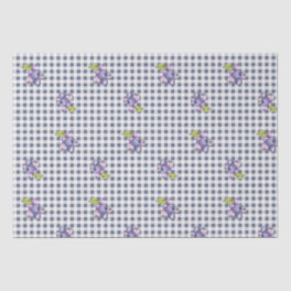 Blueberry Gray Blue Gingham Tissue Paper