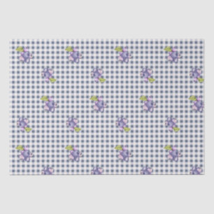 Blueberry Gray Blue Gingham Tissue Paper