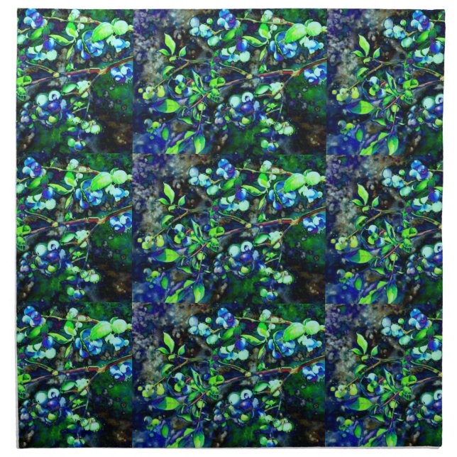 Blueberry - green hue cloth napkin (Front)