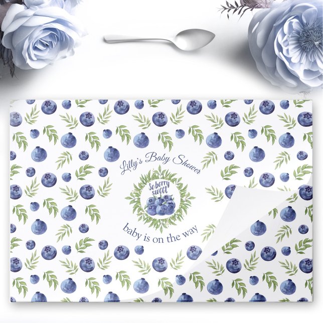 Blueberry Greenery Name Tearaway Paper Placemat (Blueberry Greenery Name Tearaway Paper Placemat)