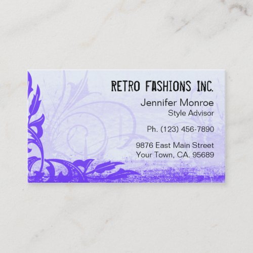 Blueberry Grunge Distressed Business Cards