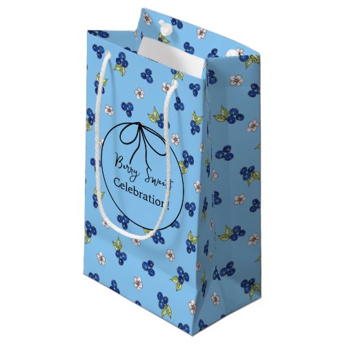 Blueberry Hand Drawn Pattern Baby Shower Small Gift Bag