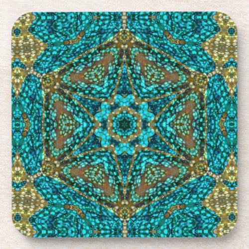 Blueberry Hexagram  Cork Coaster Set