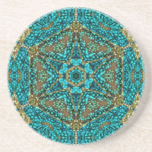 Blueberry Hexagram  Sandstone Coaster
