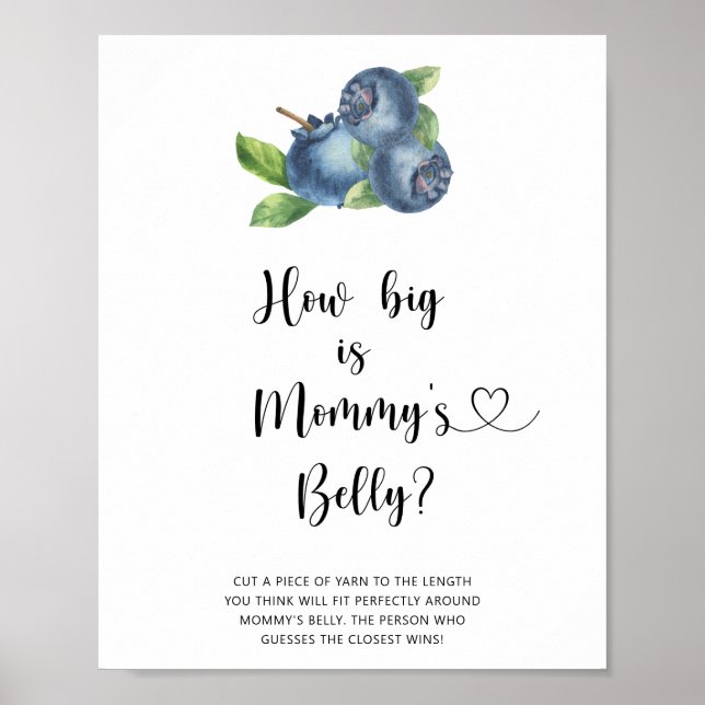 Blueberry - how big is mommy's belly game poster (Front)