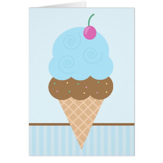 Blueberry Ice Cream Cone Cards (Front)